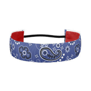 Blue Bandana Hair Modern Outdoors School Colorful Athletic Headband