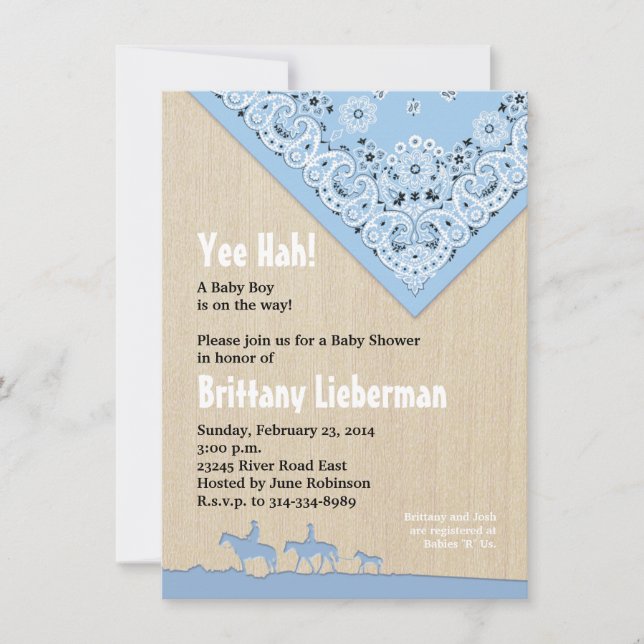 Blue Bandana Invitation (Front)