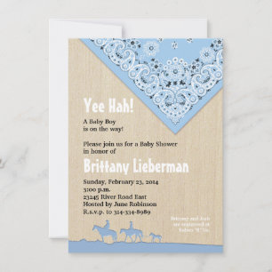 Blue Bandana Invitation