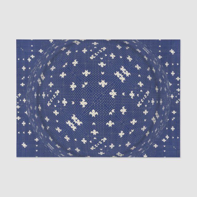 Blue Bandana Nordic Swedish Tissue Paper (Front)