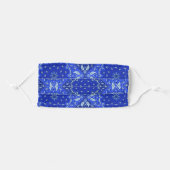Blue Bandana Paisley Pattern Adult Cloth Face Mask (Front, Folded)
