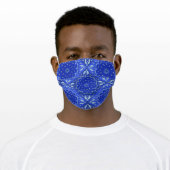 Blue Bandana Paisley Pattern Adult Cloth Face Mask (Worn)
