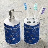Blue Bandana Pattern Bathroom Set (Front)