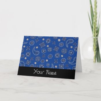 Blue Bandana Personalized Greeting Card by Lilleaf at Zazzle
