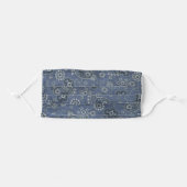 Blue Bandana Print Adult Cloth Face Mask (Front, Folded)