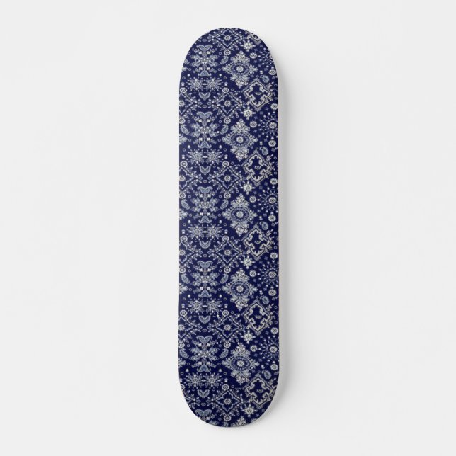 Blue Bandana Skateboard Deck (Front)