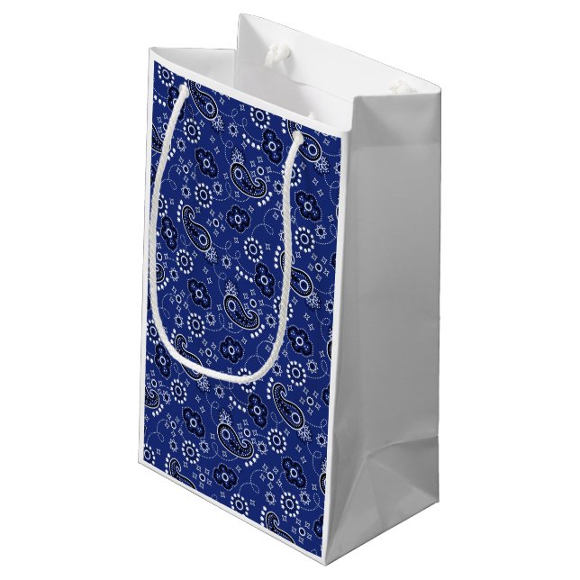 Blue Bandana Western Cowboy Adventure Ranch Fun Small Gift Bag (Back Angled)
