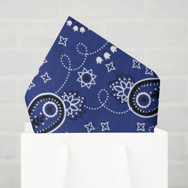 Blue Bandana Western Cowboy Adventure Ranch Fun Tissue Paper (Gift Bag)
