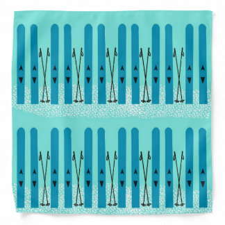 Blue bandana with blue skis
