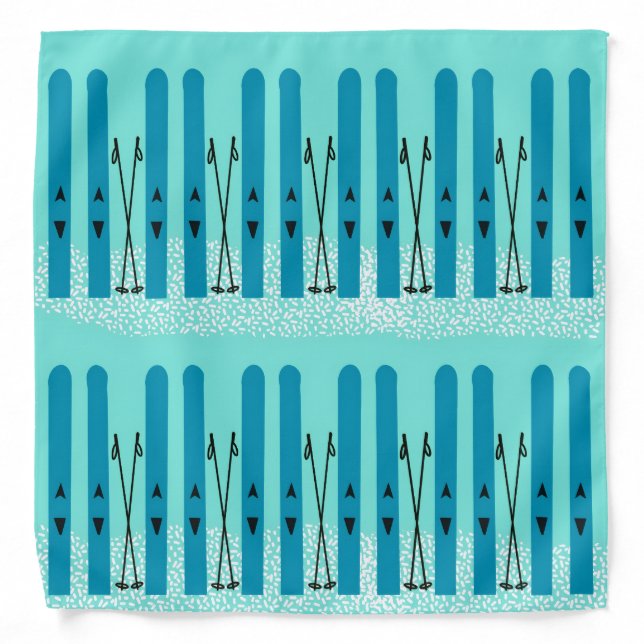 Blue bandana with blue skis (Front)