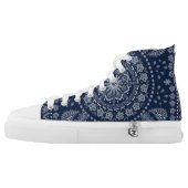 blue bandana Zipz High Top Shoes (Left Shoe Outside)