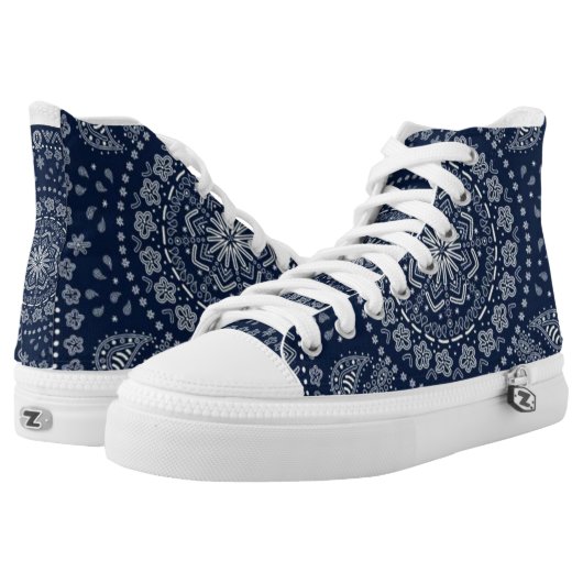blue bandana Zipz High Top Shoes (Pair)