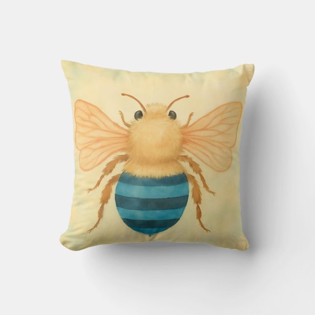 Blue banded bee cushion (Front)
