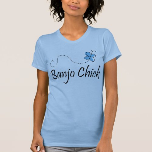 Blue Banjo Chick Music Design Gift T_Shirt