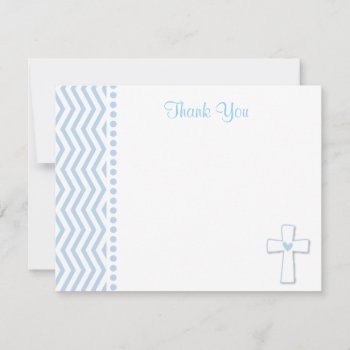 Blue Baptism Flat Thank You Notes by SugarPlumPaperie at Zazzle