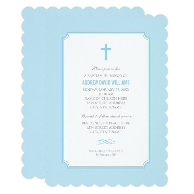 Blue Baptism Invitation | Baby Boy