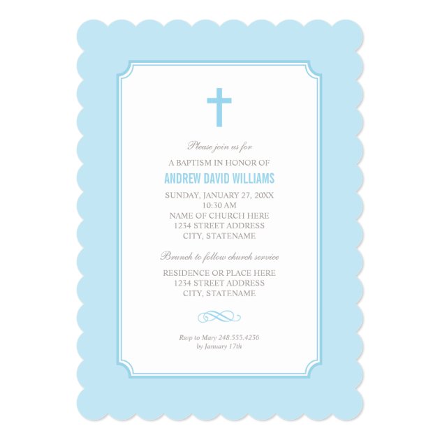 Blue Baptism Invitation | Baby Boy