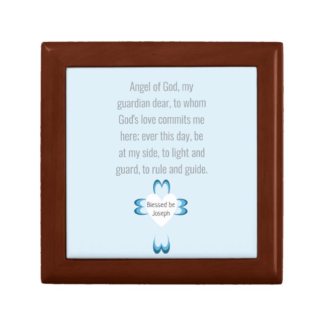 Blue Baptism Keepsake Gift Box for Boys (Front)