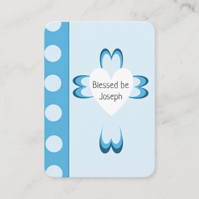 Blue Baptism Prayer Card for Boys (Front)