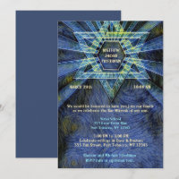 Blue Bar Mitzvah Invitation