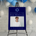 Blue Bar Mitzvah Photo Star of David Party Foam Board<br><div class="desc">This blue Bar Mitzvah ceremony or party welcome foam board sign has a beautiful,  artistic Star of David drawing at the top. Complete the decor with your personalized event details and your photo.</div>