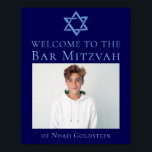 Blue Bar Mitzvah Photo Star of David Party Poster<br><div class="desc">This blue Bar Mitzvah ceremony or party welcome poster has a beautiful,  artistic Star of David drawing at the top. Complete the decor with your personalized event details and your photo.</div>