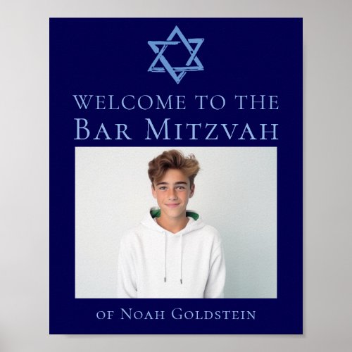 Blue Bar Mitzvah Photo Star of David Party