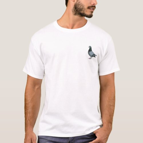Blue bar racing pigeon add text T_Shirt