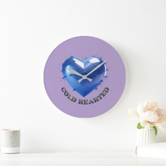 Blue Barbed Wire Heart Hold The Heart Dark Love Gr Large Clock