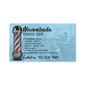 Blue Barber Shop Haircut Shave Service Business Card
