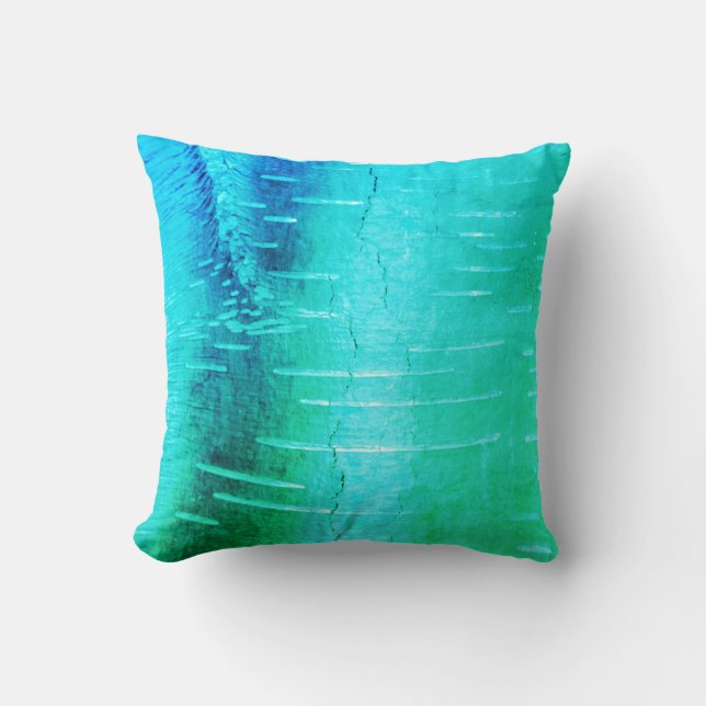 Blue Bark Photograph Throw Pillow (Front)
