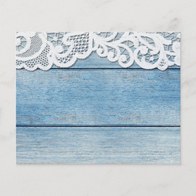 Blue Barn Wood & White Lace Scrapbook Paper (Front)