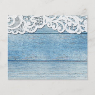 Blue Barn Wood & White Lace Scrapbook Paper