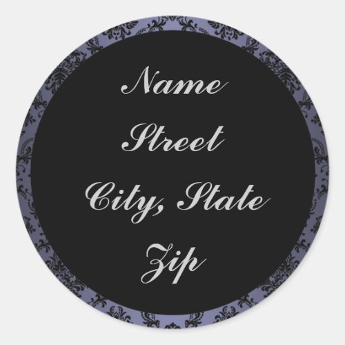 Blue Baroque Black Lace Address Labels