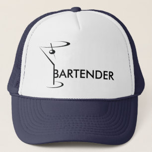 Blue Bartending Cocktail or Bartender Trucker Hat