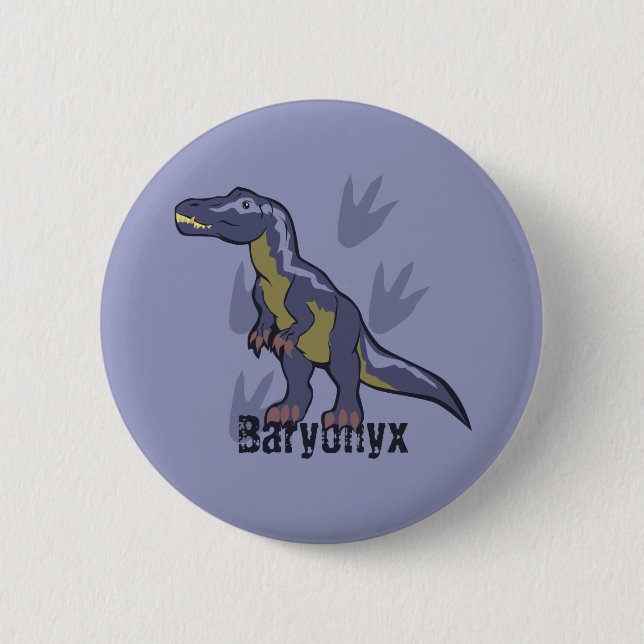 Blue Baryonyx Button (Front)