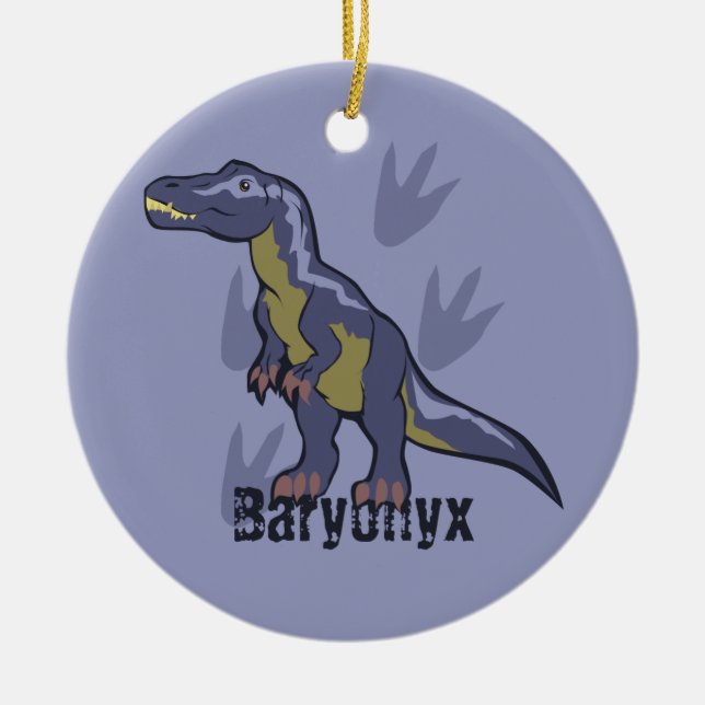 Blue Baryonyx Ceramic Ornament (Front)