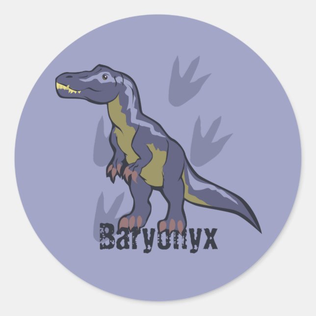 Blue Baryonyx Classic Round Sticker (Front)