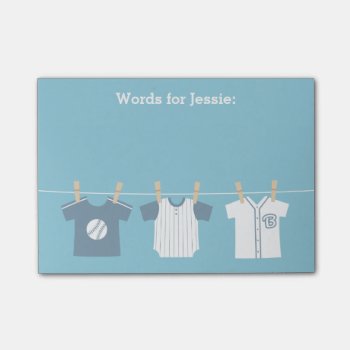 Blue Baseball Baby Boy And Mommy To Be Post-it Notes by RustyDoodle at Zazzle