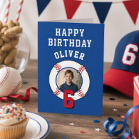 Blue Baseball Ball Kids Birthday Photo