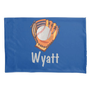 Blue Baseball Bedtime Prayer Personalized Pillow Case