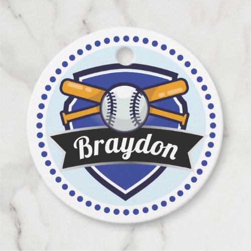 Blue Baseball Birthday Party Gift Favor Tags