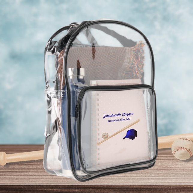 Blue Baseball Cap Clear Backpack (Creator Uploaded)