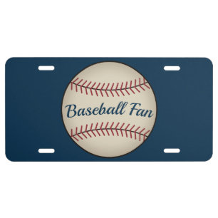 Blue Baseball Car License Plate