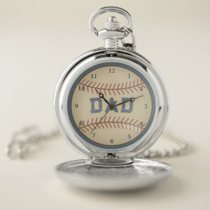 Blue Baseball Dad Pocket Watch