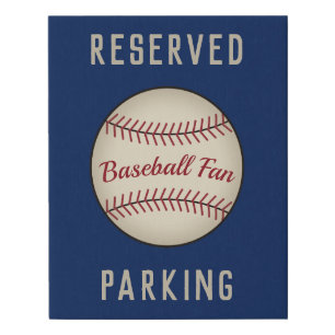 Blue Baseball Garage Sign Art