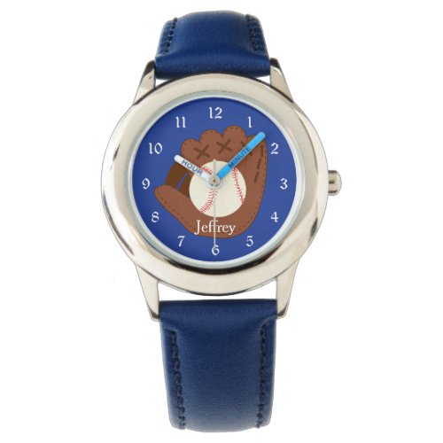 Blue Baseball Mitt Kids Watch