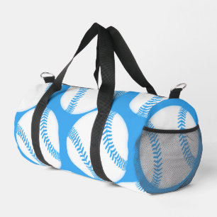 Blue Baseball Pattern Screwball Graphics Duffle Bag