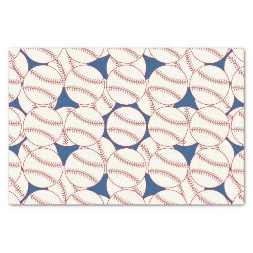 Blue Baseball Pattern Tissue Paper