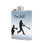 Blue Baseball Play Ball Sports Flask (Left)